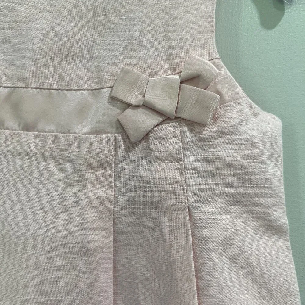 Old Navy Pink Toddler Linen Sleeveless‎ Dress Size 3t Long Length